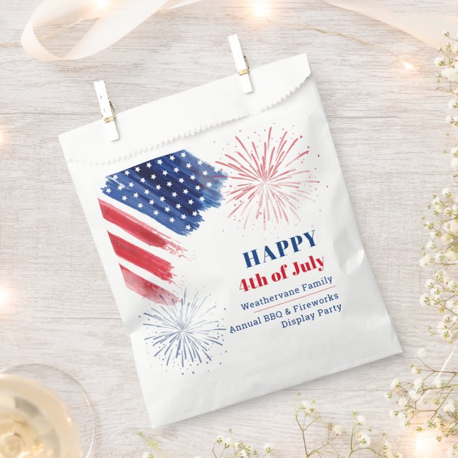 Sachets En Papier Joyeux 4 Juillet Holiday USA Family Reunion Party (Coupé)