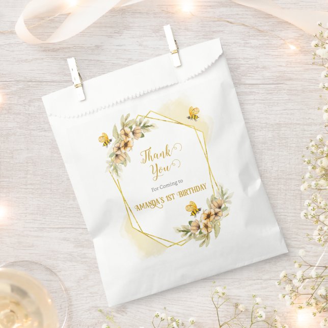 Sachets En Papier Joyeux Abeille de l'Abeille Cadeau de fête d'anniv (Coupé)