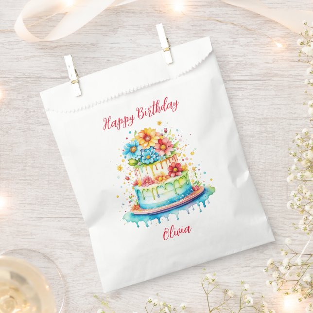 Sachets En Papier Joyeux anniversaire à ma soeur Personnalisé (Coupé)