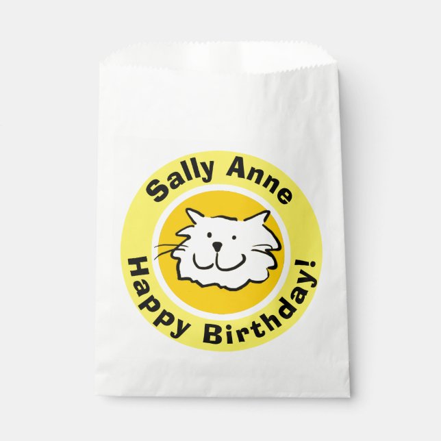 Sachets En Papier Joyeux anniversaire avec nom (Devant)