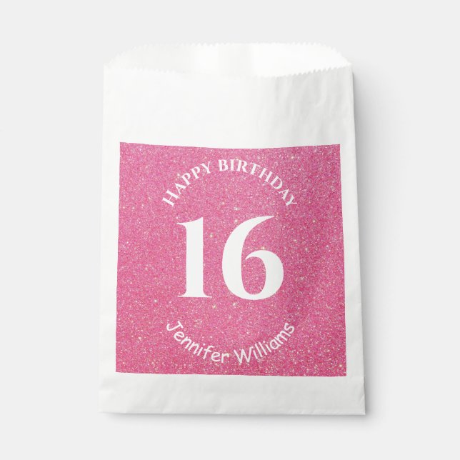 Sachets En Papier Joyeux anniversaire Personnalisé Nom Age Année Par (Devant)