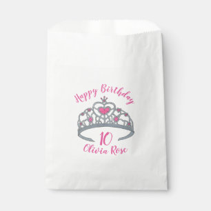 Sachets En Papier Joyeux anniversaire Pink Princess Party Tiara Crow