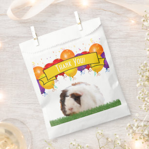 Sachets En Papier Joyeux Ballons d'Anniversaire Blanc Guinée Cochon 