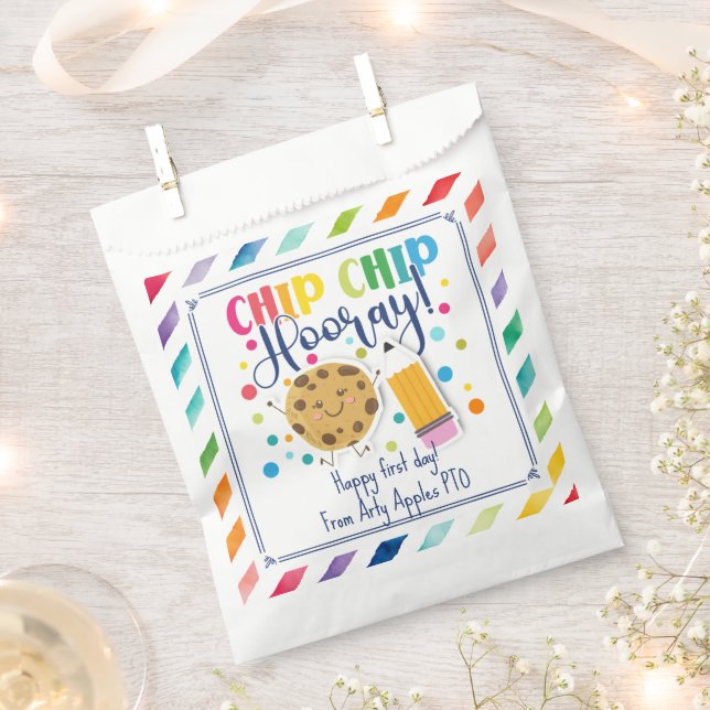 Sachets En Papier Joyeux biscuit du premier jour de l'école (Coupé)