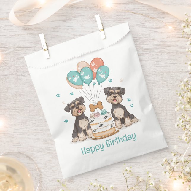 Sachets En Papier Joyeux Chiens Schnauzer (Coupé)