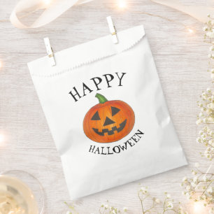Sachets En Papier Joyeux Halloween Jack o' Lantern Orange Citrouille