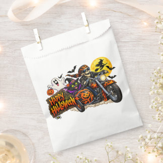Sachets En Papier Joyeux Halloween moto squelette motard effrayant