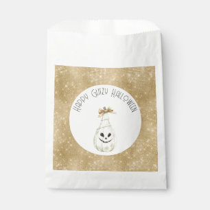 Sachets En Papier Joyeux Halloween Pailleté Or Crème Visage Citrouil
