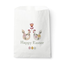 Joyeux modèles de Pâques avec oeufs, fleurs, poule