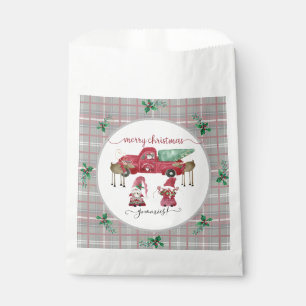 Sachets En Papier Joyeux Noël Gnome Red Truck Watercolor