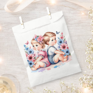 Sachets En Papier Jumeaux Vintages Garçon et fille