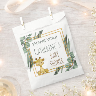 Sachets En Papier Jungle Safari Giraffe Baby shower Merci