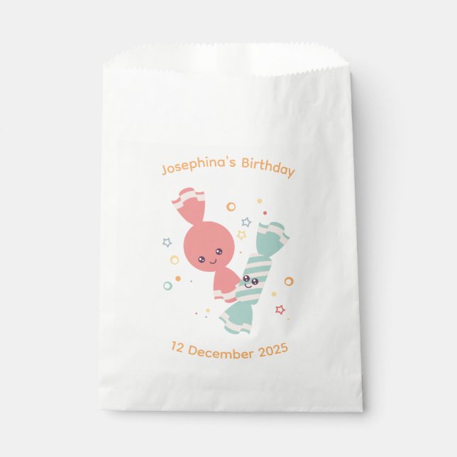 Sachets En Papier Kawaii Smiling Candy Personnalisé Favoriser Sac (Devant)