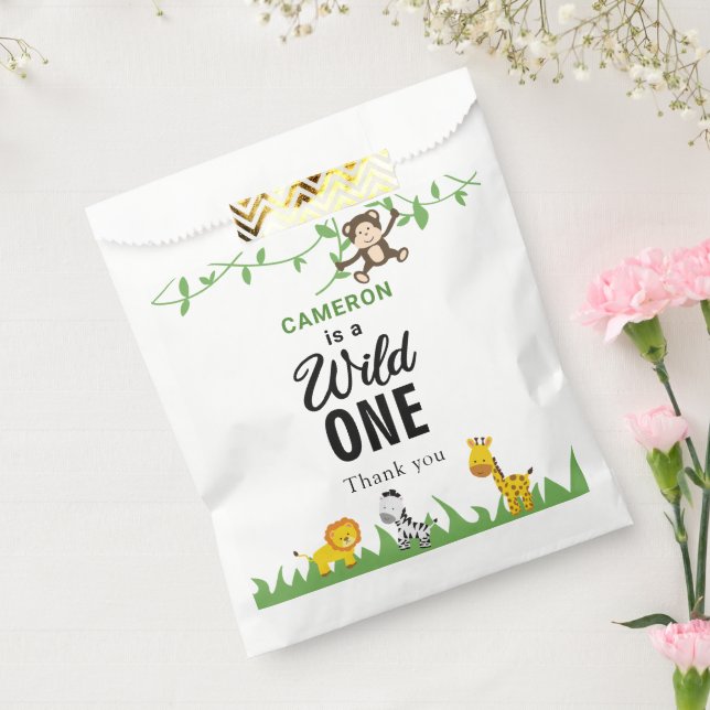 Sachets En Papier Kawaii Wild Un Anniversaire Safari Jungle Animaux (Scellé)
