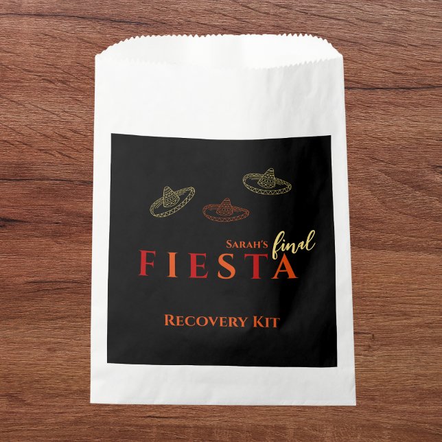 Sachets En Papier Kit de récupération final Fiesta Bachelorette Part (Final fiesta bachelorette party recovery kit mexican party sombrero)