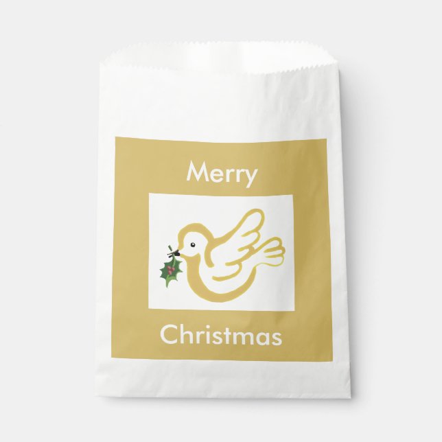 Sachets En Papier La colombe de Noël avec saint (Devant)