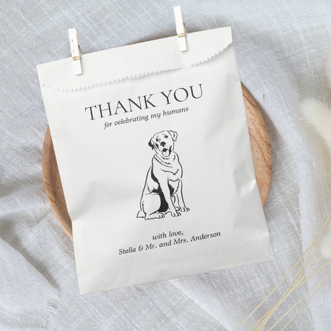 Sachets En Papier Labrador Retriever Chien Traiter Animal de Compagn (Thank you Dog Treat Wedding Favor Labrador Retriever)