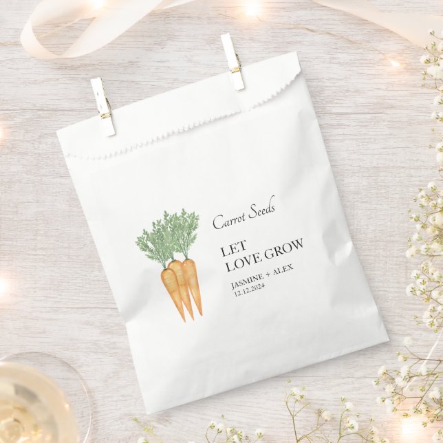 Sachets En Papier Laisser grandir l'amour | Sac de faveur pour maria (Coupé)