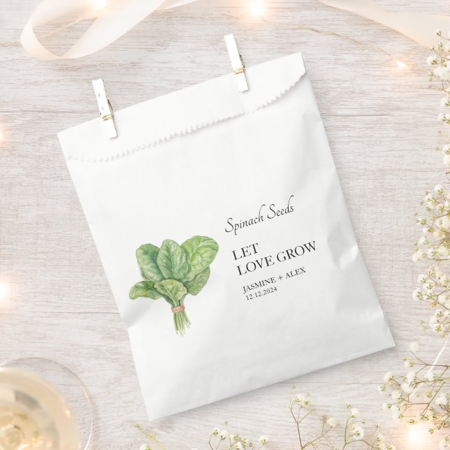 Sachets En Papier Laisser grandir l'amour | Sac Faveur Mariage Grain (Coupé)