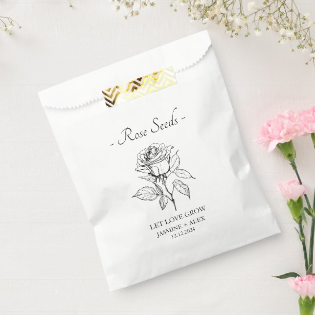 Sachets En Papier Laisser l'amour grandir l Rose  semences Mariage (Scellé)