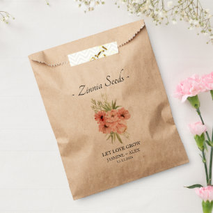 Sachets En Papier Laisser l'amour grandir l Zinnia semences mariage