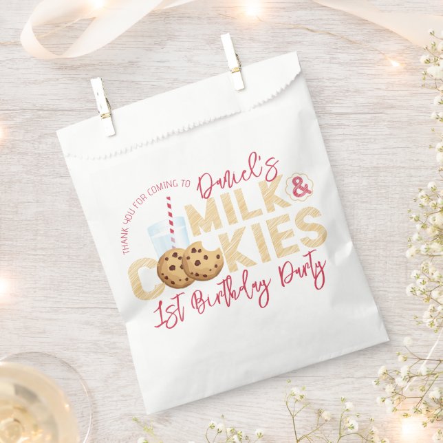 Sachets En Papier Lait Et Cookies Anniversaire Favoriser Sac - Sweet (Coupé)