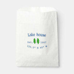Sachets En Papier Lake house et. Date année coordonnées personnalisé