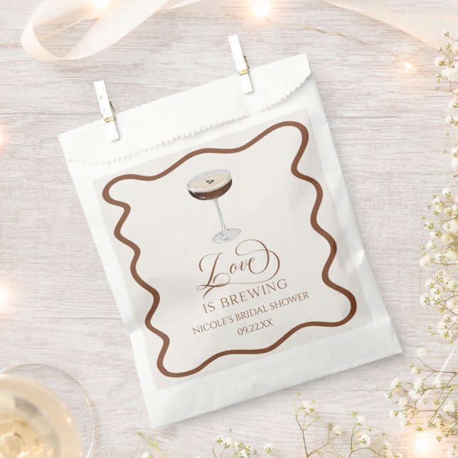 Sachets En Papier L'amour brasse la Fête des mariées Expresso Martin (Coupé)
