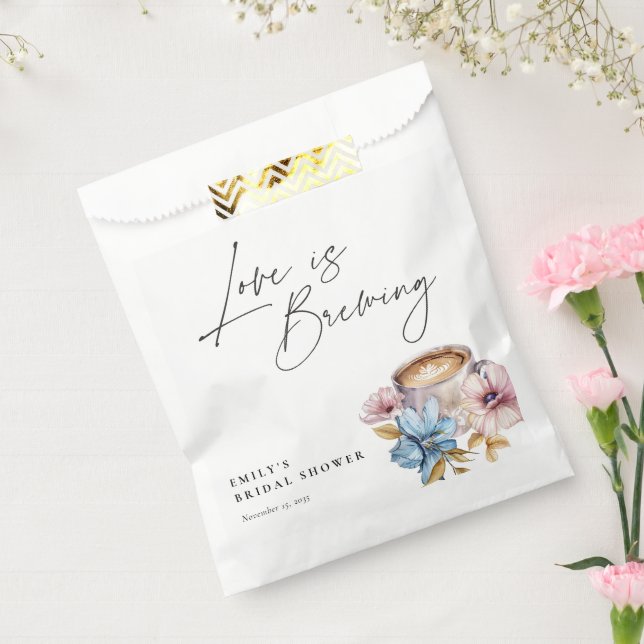 Sachets En Papier L'amour brasse la Fête des mariées florale (Scellé)