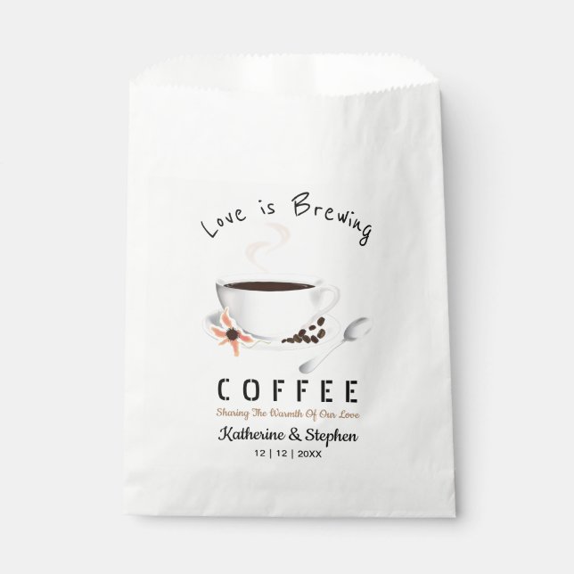 Sachets En Papier L'amour brasse le Mariage de café (Devant)