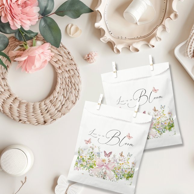 Sachets En Papier L'amour dans Boom Fleur sauvage  Pink Bow Fête des (Créateur téléchargé)