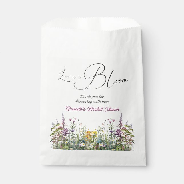Sachets En Papier L'amour est dans la Fête des mariées fleurie Fleur (Devant)