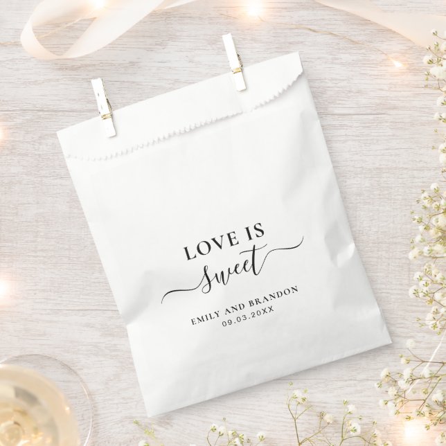 Sachets En Papier L'amour est doux élégant Mariage moderne (Coupé)
