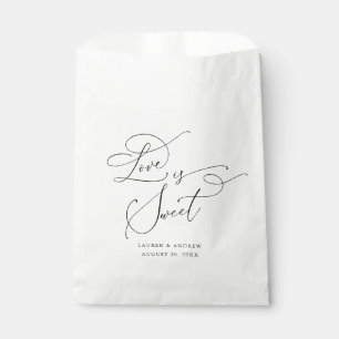 Sachets En Papier L'amour est doux Elegant noir et blanc Mariage