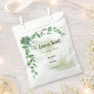Sachets En Papier L'amour est doux Eucalyptus Mariage Treat Favorise