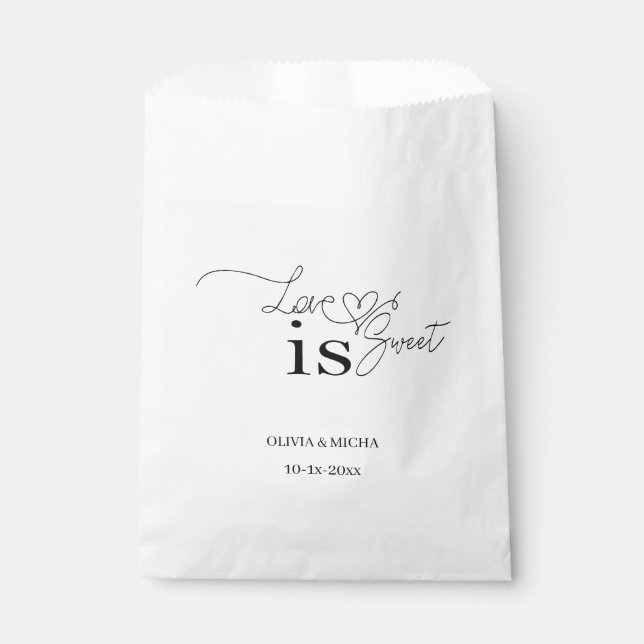 Sachets En Papier L'amour est doux : Mariage de script élégant (Devant)