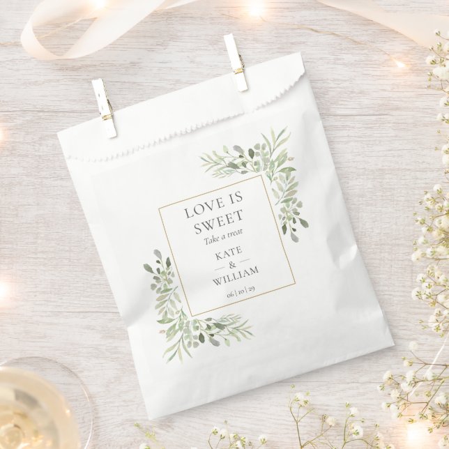 Sachets En Papier L'amour est doux Mariage de verdure (Coupé)