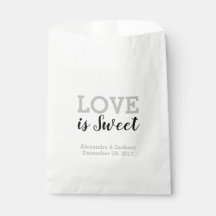 L'amour est doux Noir Argent Mariage Candy Favoris