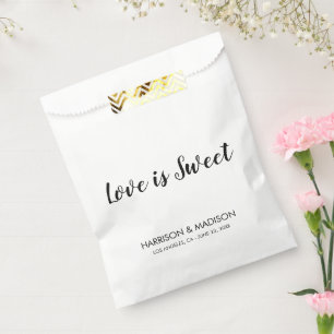 Sachets En Papier L'amour est doux noir élégant script chic mariage