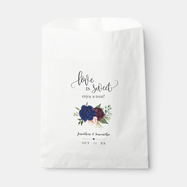 Sachets En Papier L'amour est sucré profiter d'un régal mariage flor (Devant)
