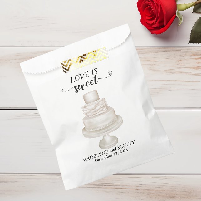 Sachets En Papier L'amour est un gâteau Mariage sucré (Créateur téléchargé)