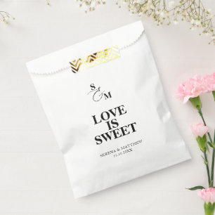 Sachets En Papier L'amour est un mariage classique au monogramme dou