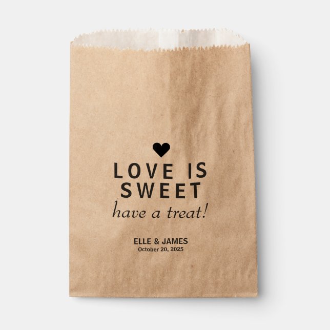 Sachets En Papier L'amour moderne est un Mariage personnalisé (Devant)