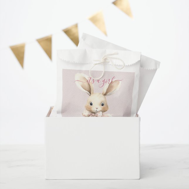 Sachets En Papier Lapin Baby shower fille (Fête)