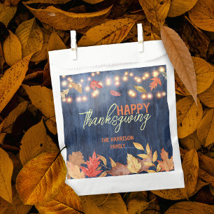 Sachets En Papier L'Automne Laisse Des Lumières Fées Sur Le Bois Tha