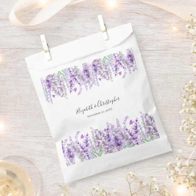 Sachets En Papier Lavande Botanique Floral Purple Mariage vert (Coupé)