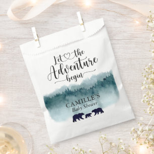 Sachets En Papier L'aventure commence Montagnes Ours Baby shower