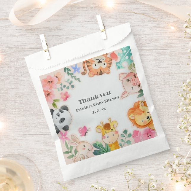 Sachets En Papier Le Baby shower des animaux des bois (Créateur téléchargé)