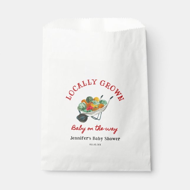 Sachets En Papier Le Baby shower des fermiers cultivés localement (Devant)