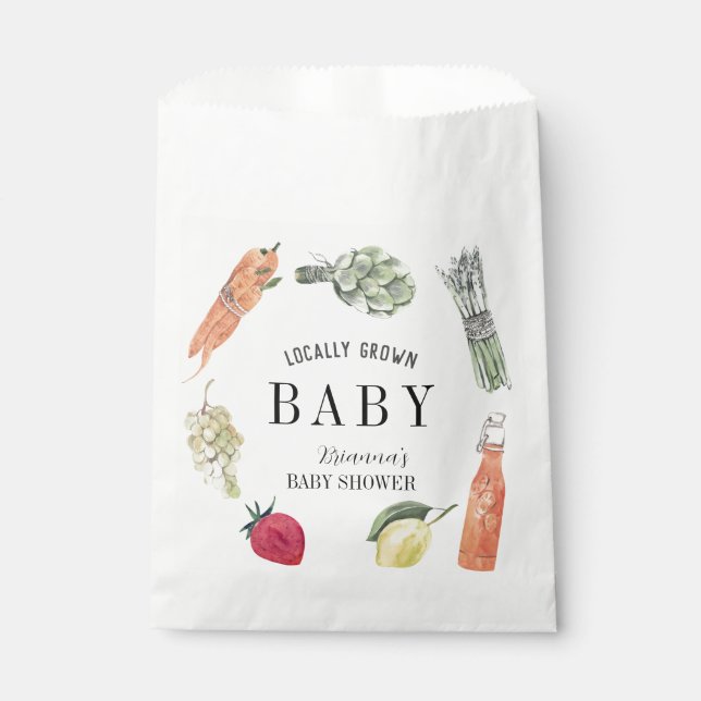 Sachets En Papier Le Baby shower des fermiers cultivés localement (Devant)